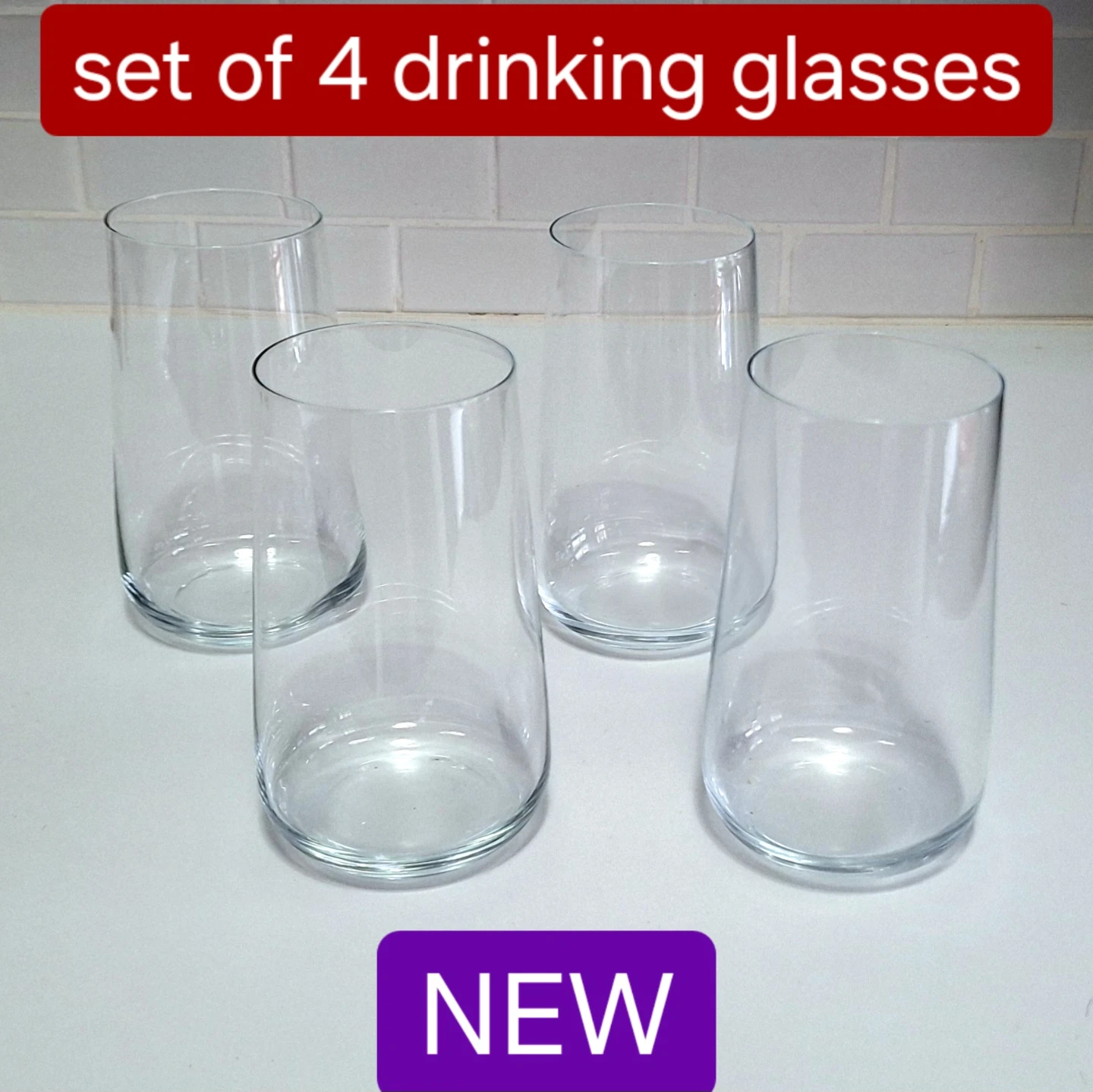 Drinking Glasses set of 4 - NEW