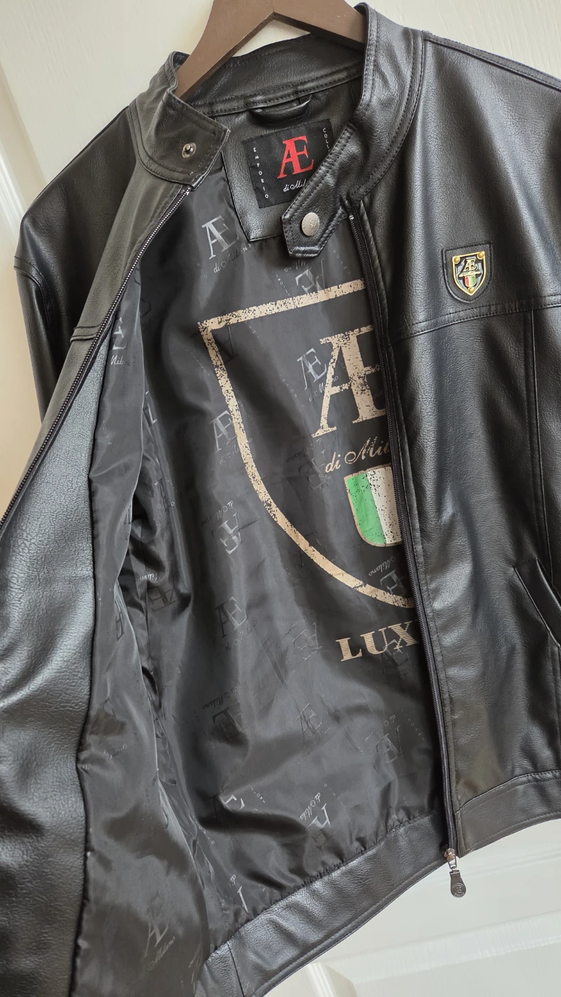 AE di Milano Men's Black Faux Leather Jacket - photo 2