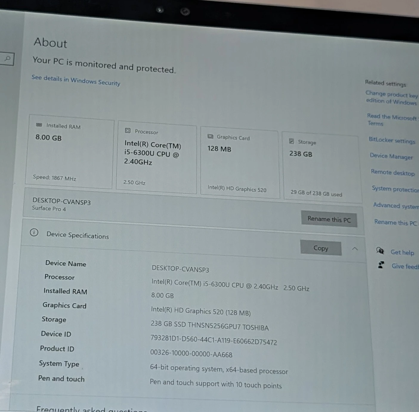 NICE MICROSOFT SURFACE PRO 4 WINDOWS TABLET i5 256GB 8GB RAM - photo 2