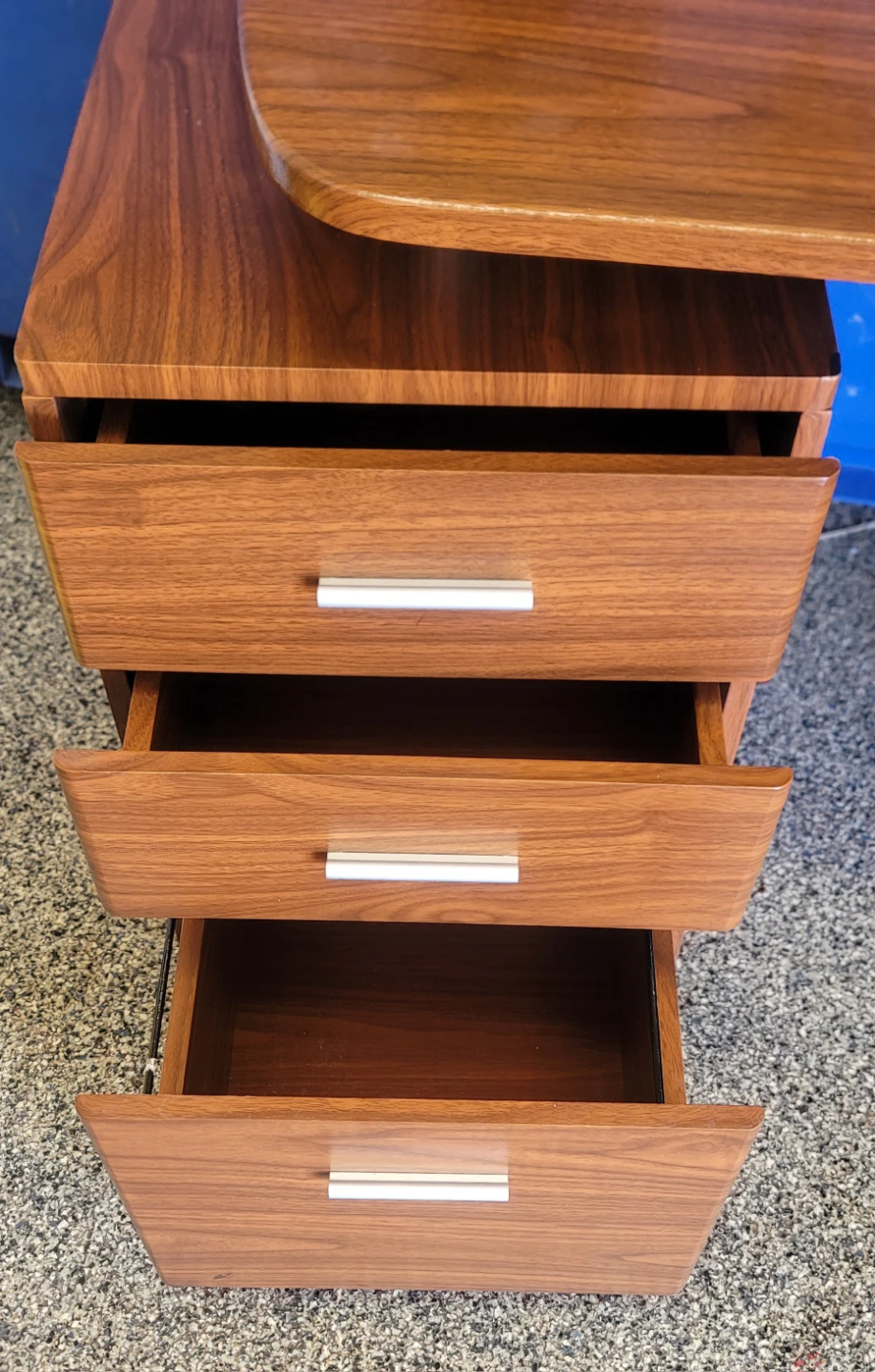 Modern Wood-Finish Desk with 3 Drawers - photo 2