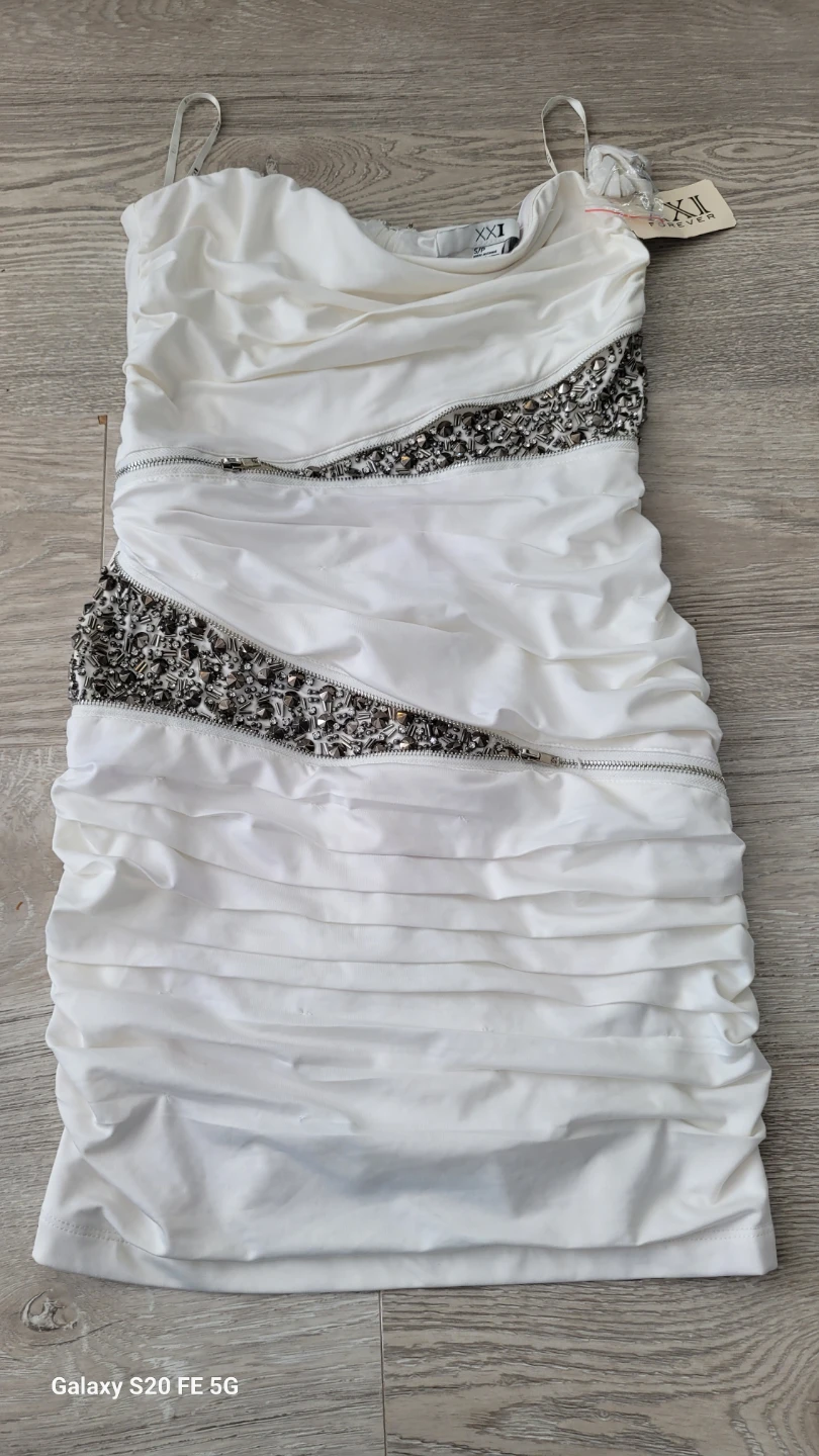 XXI Forever Cream and Silver Studded Dress