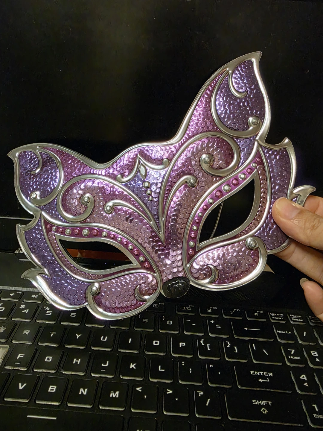 Purple Sequin Fox Party Mask - photo 2