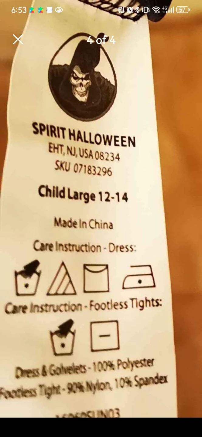 Spirit Halloween Skeleton Costume Child Large 12-14 - photo 3