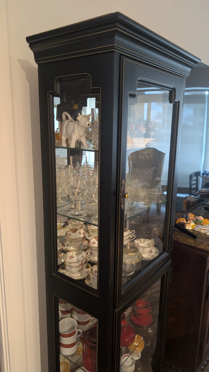 Elegant Black Tall Curio Display Cabinet - photo 2