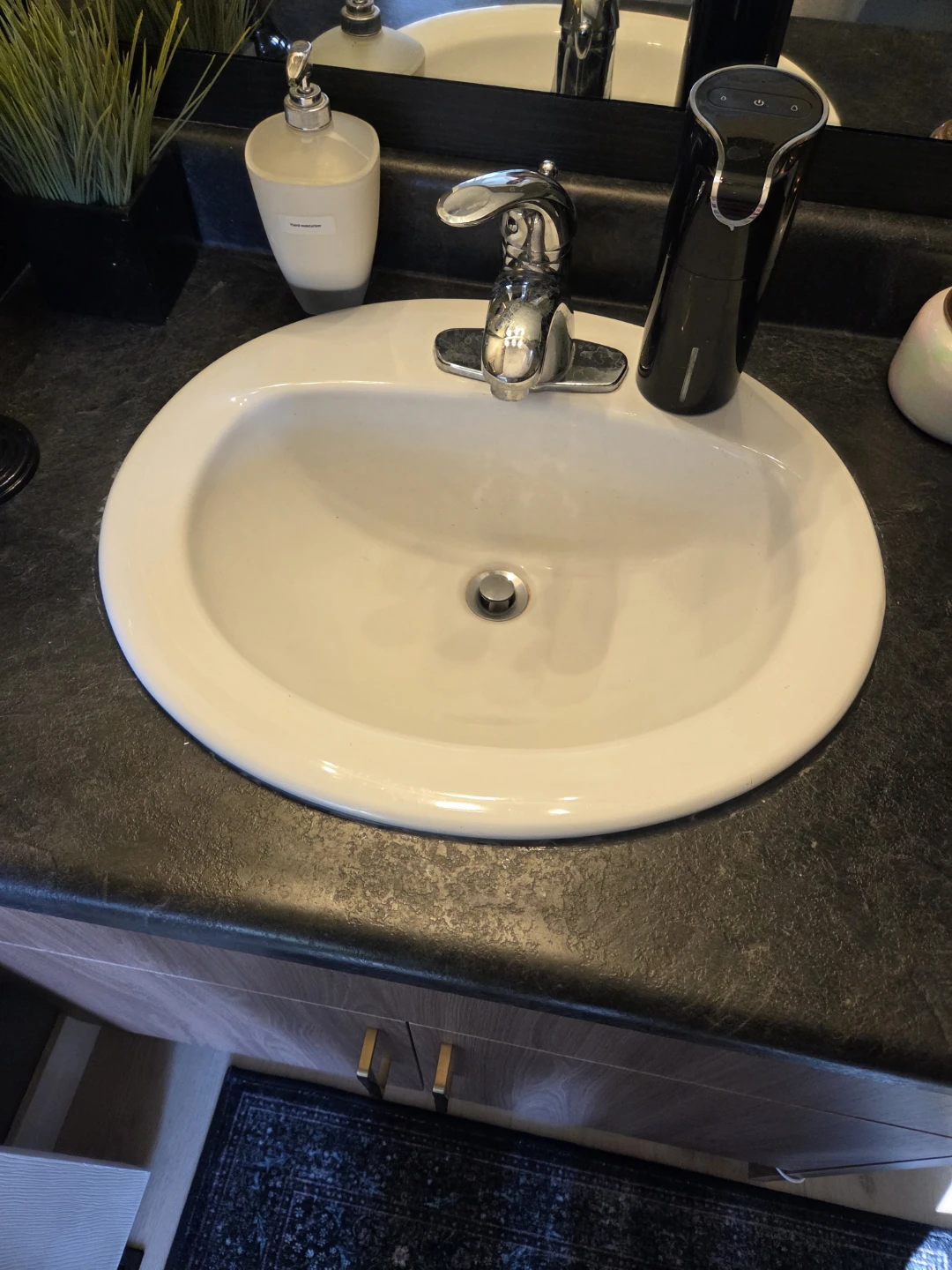White Bathroom Drop-In Sink
