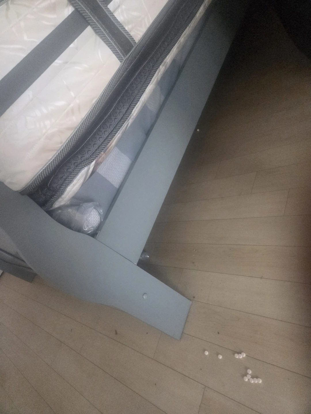Gray Full Size Bed Frame with Mattress - photo 2