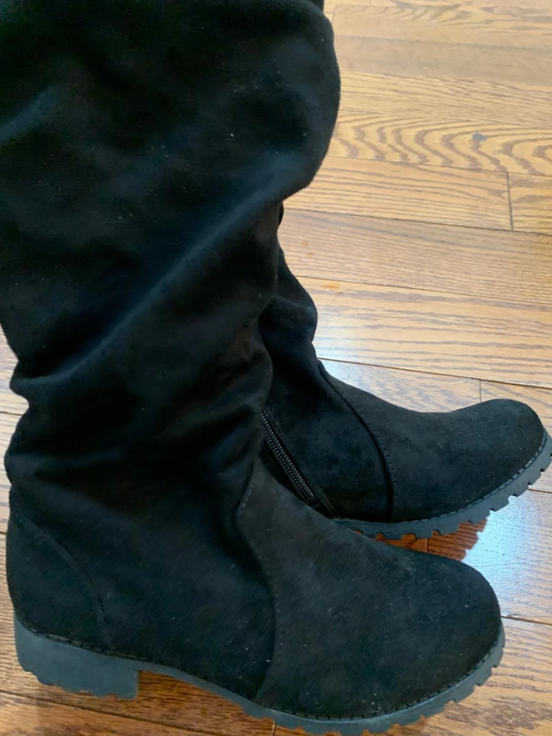 Justice Black Suede-Look Slouch Boots - photo 2