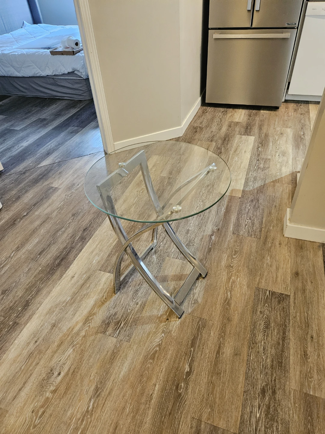 Chrome and Glass Side Table - photo 2