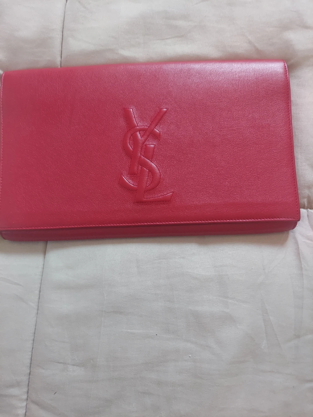 Yves Saint Laurent Red Leather Clutch