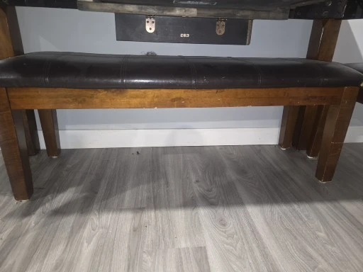 table and chairs with bench