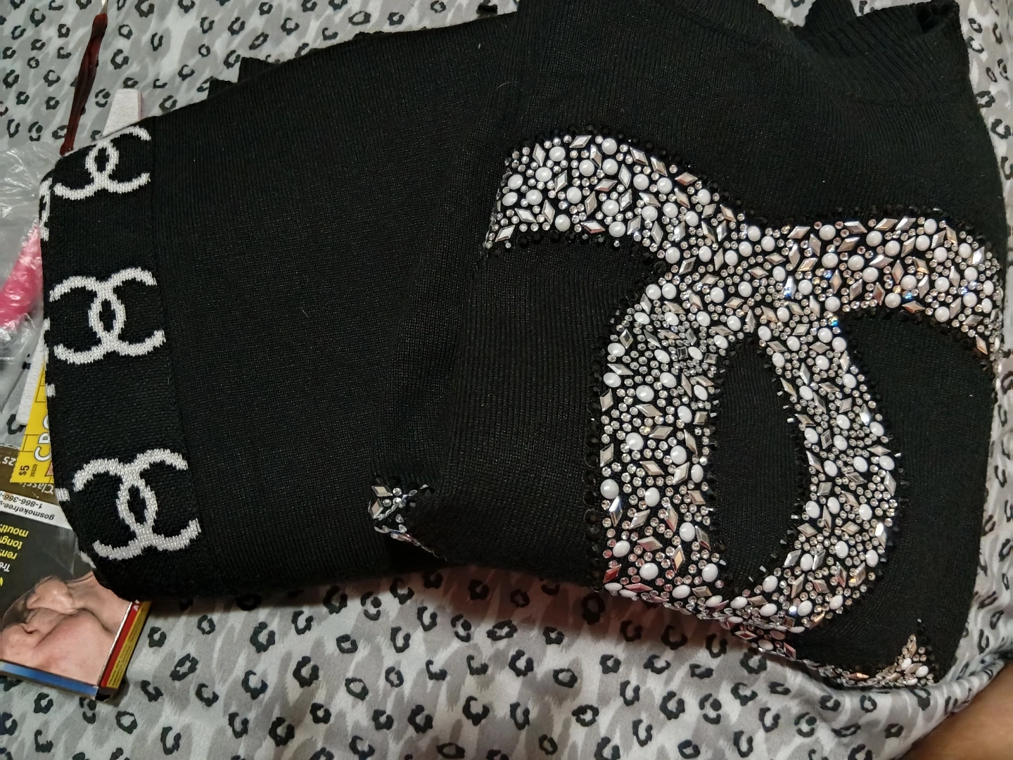 Chanel Black Jewelled Knit Sweater - photo 3
