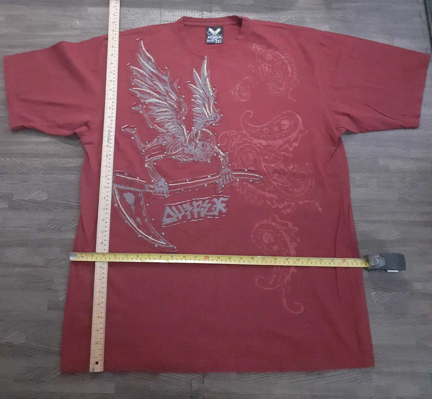 Avirex Red Graphic T-Shirt XXL VINTAGE Y2K