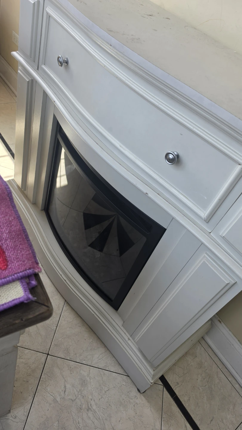 White Electric Fireplace Media Console