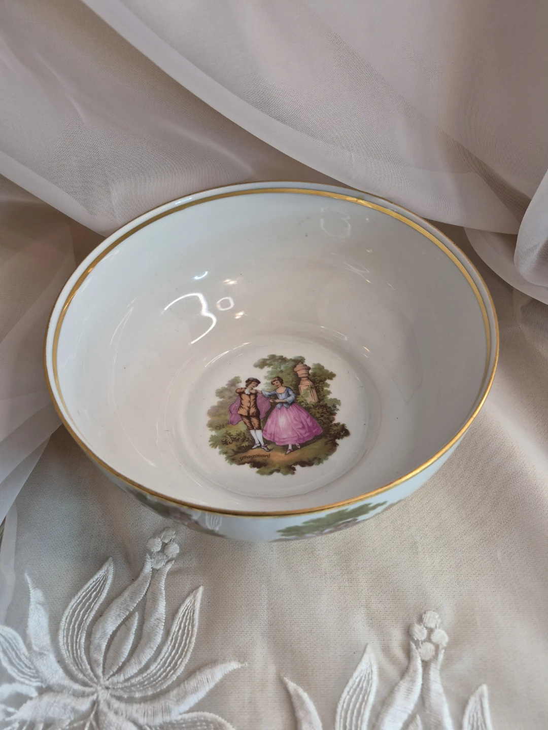 Fragonard Courting Couple Story Gloria Bayreuth Germany Bowl - photo 4