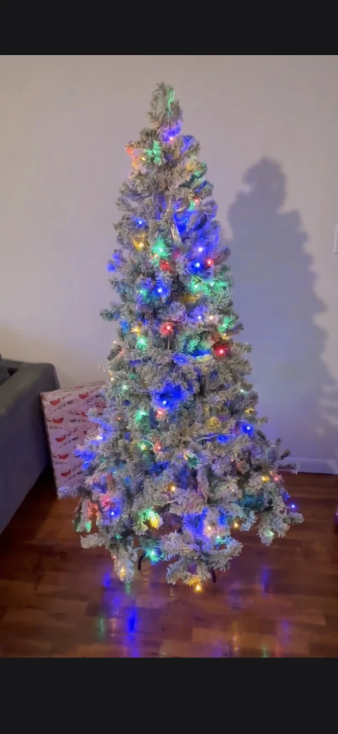 Pre-lit Flocked Christmas Tree