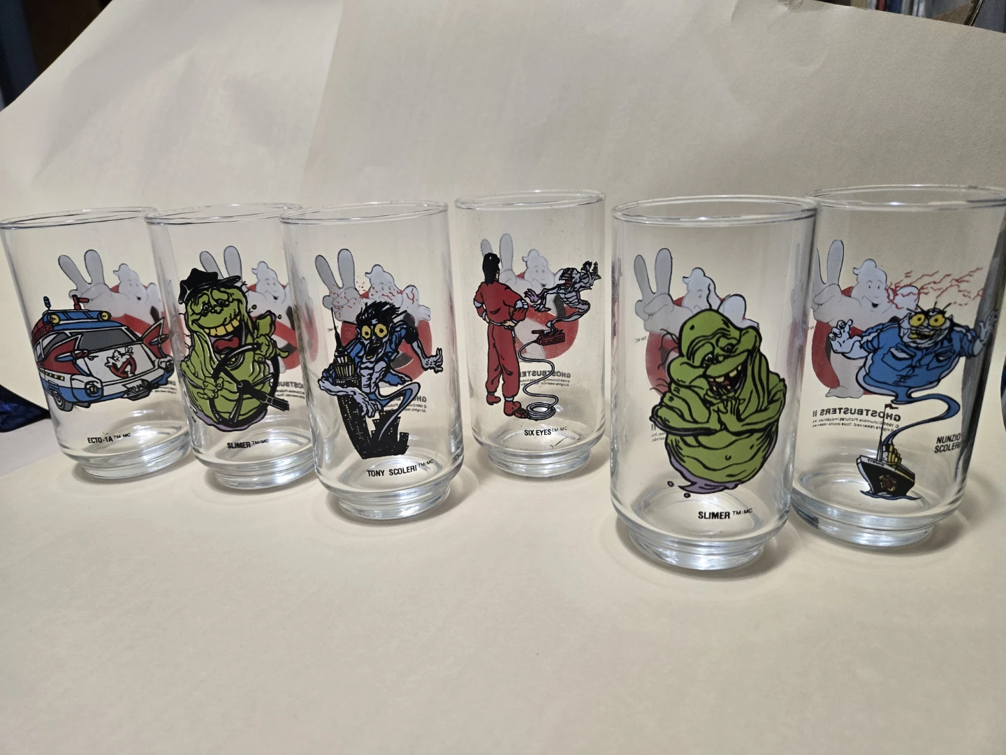 Vintage promotional Ghostbusters II set of six glasses