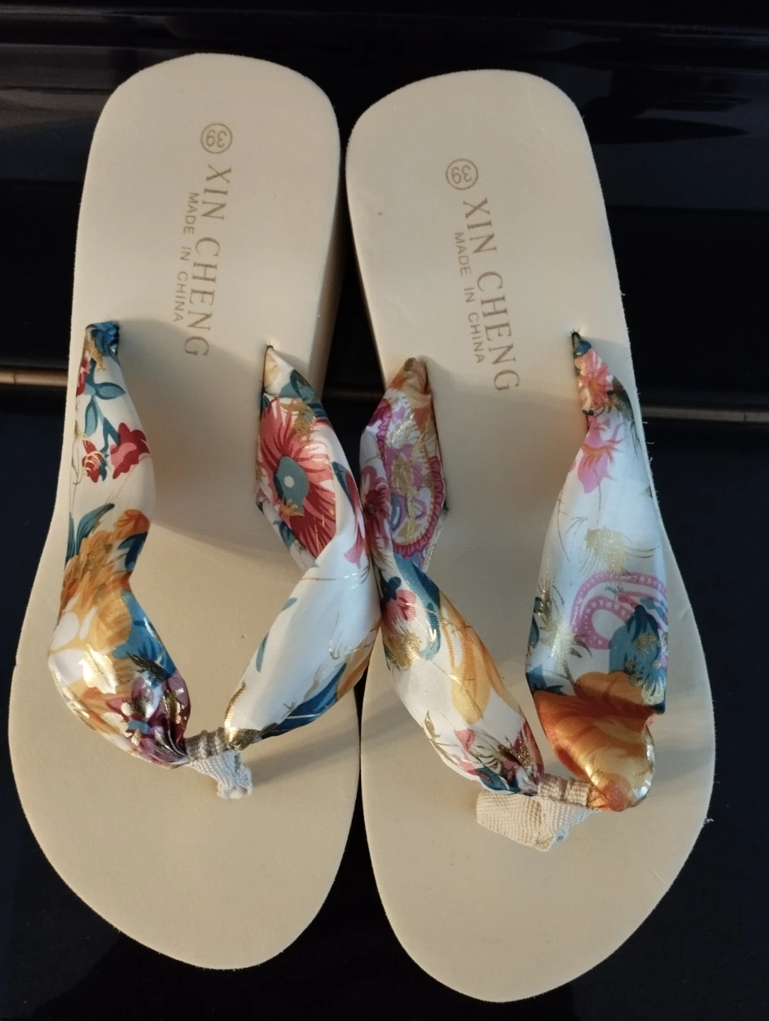 New women's sandals Black silver Sequins size 39 US 8