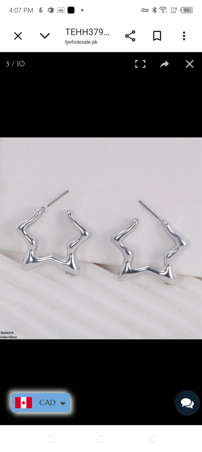 Silver Star Shaped Hoop Earrings - photo 2