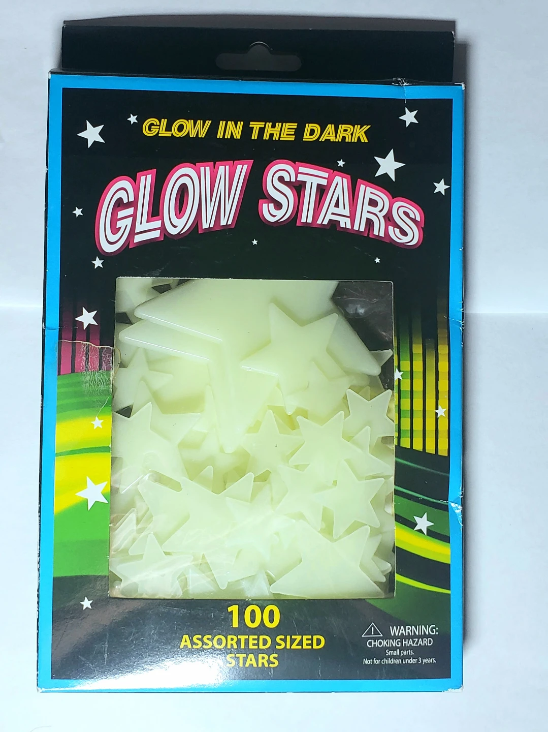 100 Assorted Sized Glow in the Dark Stars