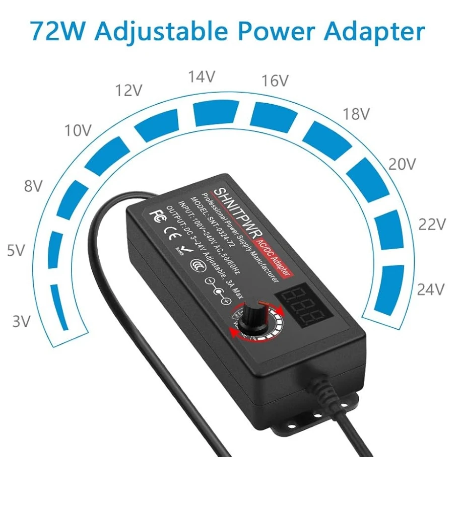 SHNITPWR 72W Adjustable AC/DC Power Adapter - photo 3