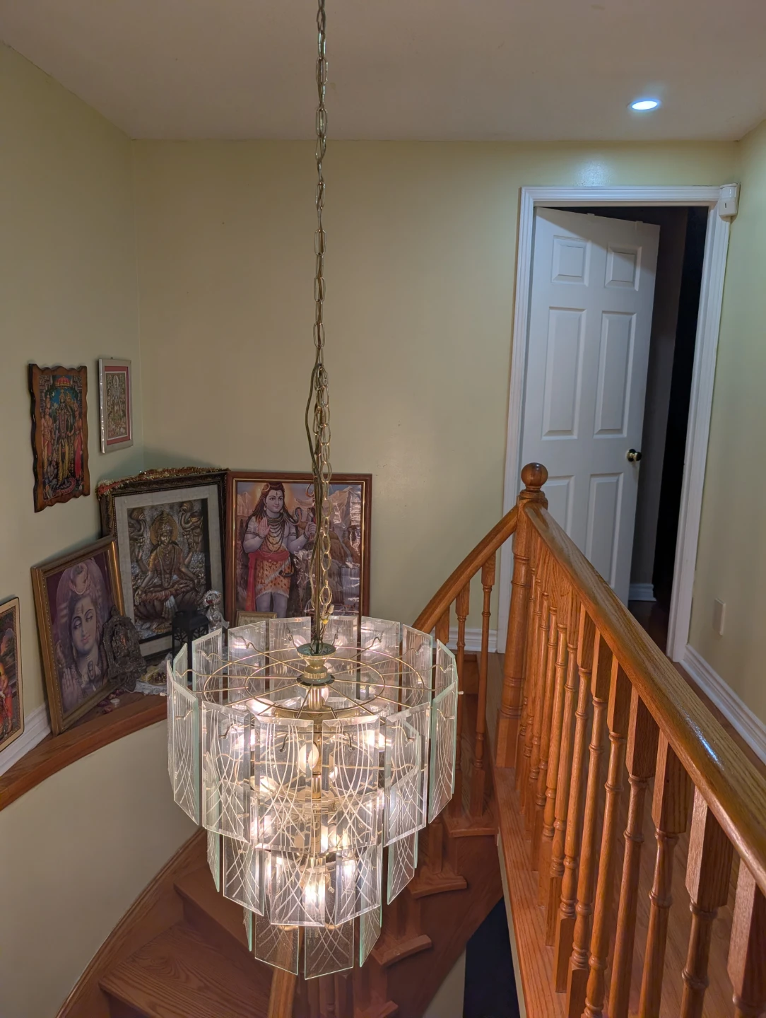 Vintage Tiered Glass Chandelier
