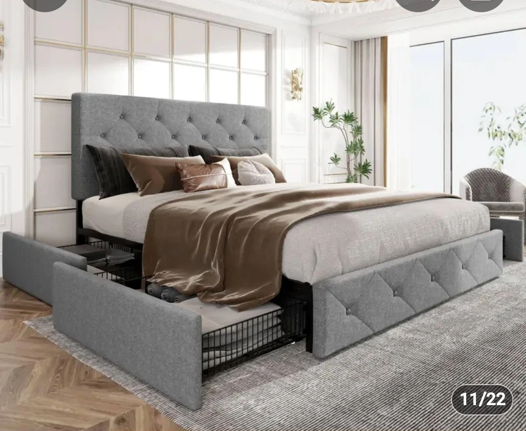 Queen Size Upholstered Platform Bed with Storage - photo 3