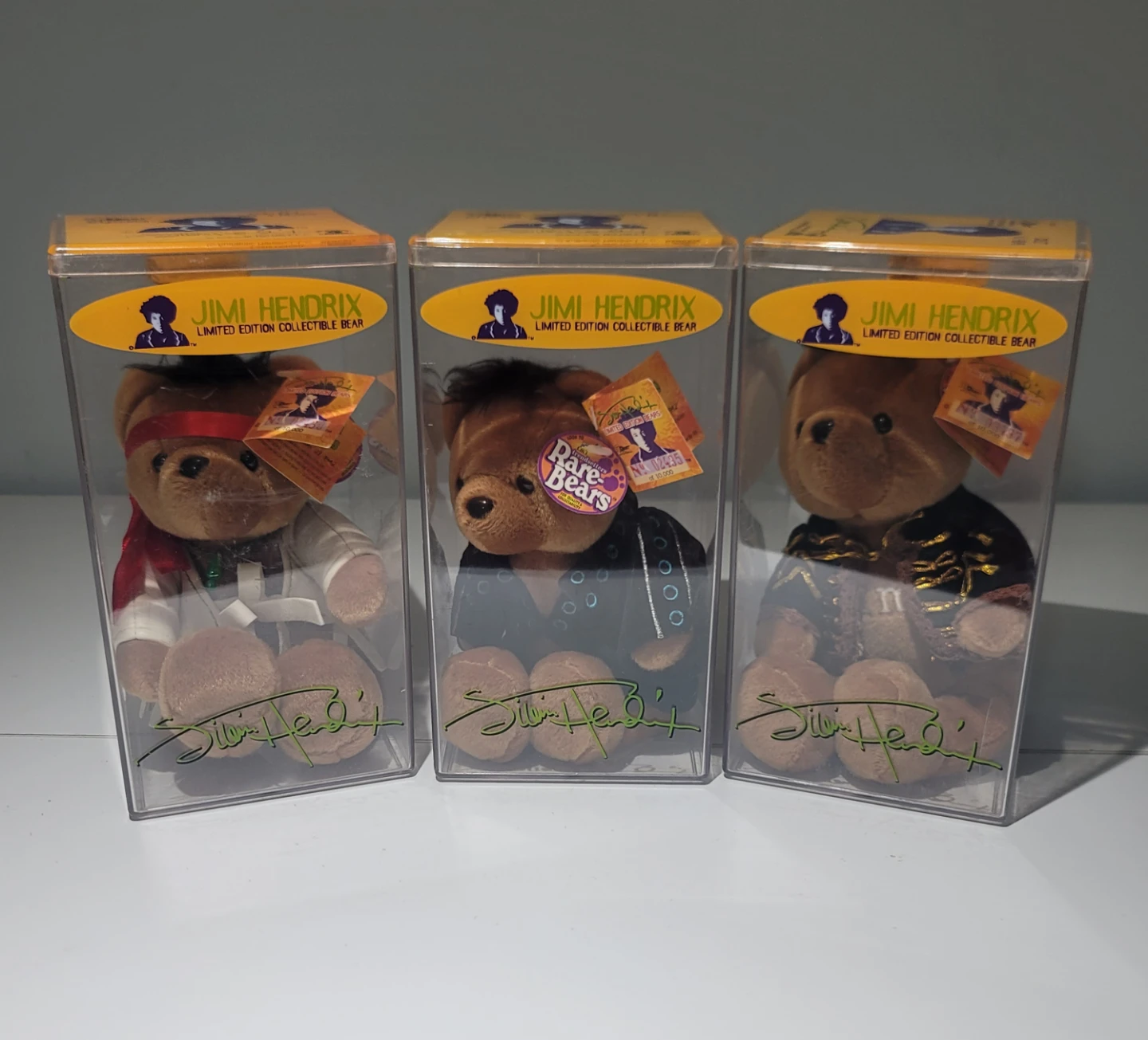 JIMI HENDRIX RARE BEARS SET OF 3 LIMITED EDITION COLLECTIBLES