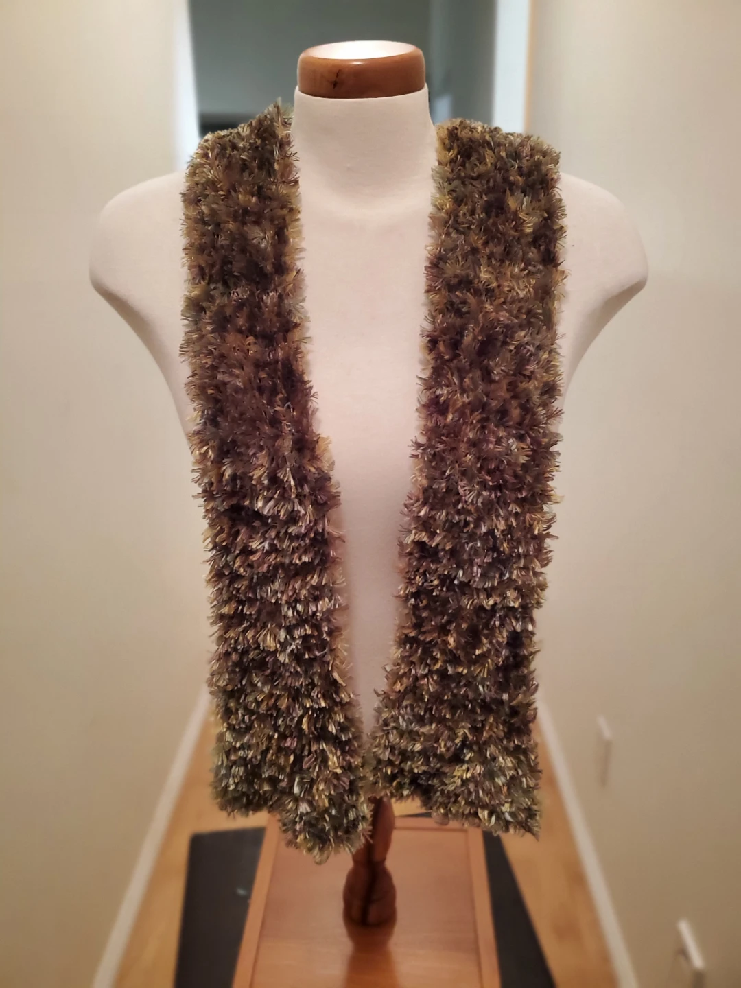 Fuzzy  Green Scarf