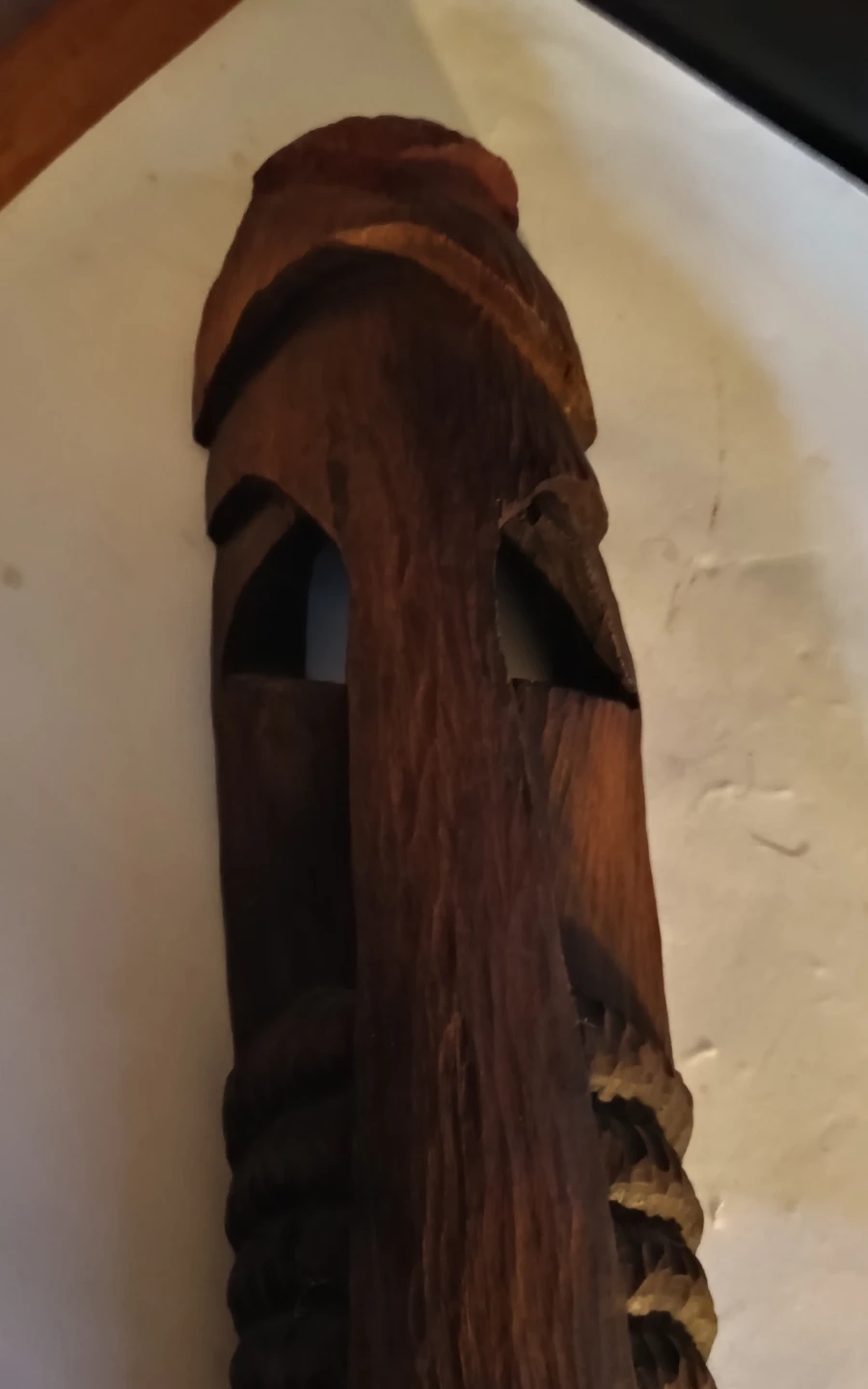 Hand-Carved Elongated Tribal Wall Mask (Signed CH. ST-FELIX) - photo 2