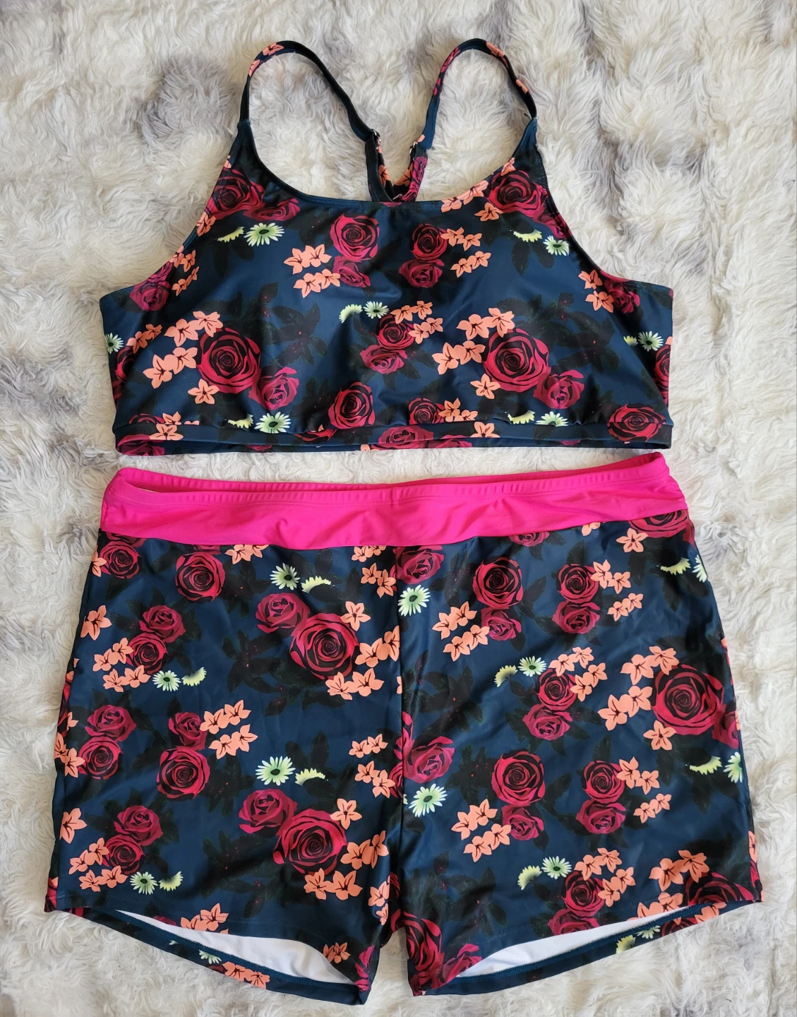 New 4XL Woman's Floral Print Bikini Set