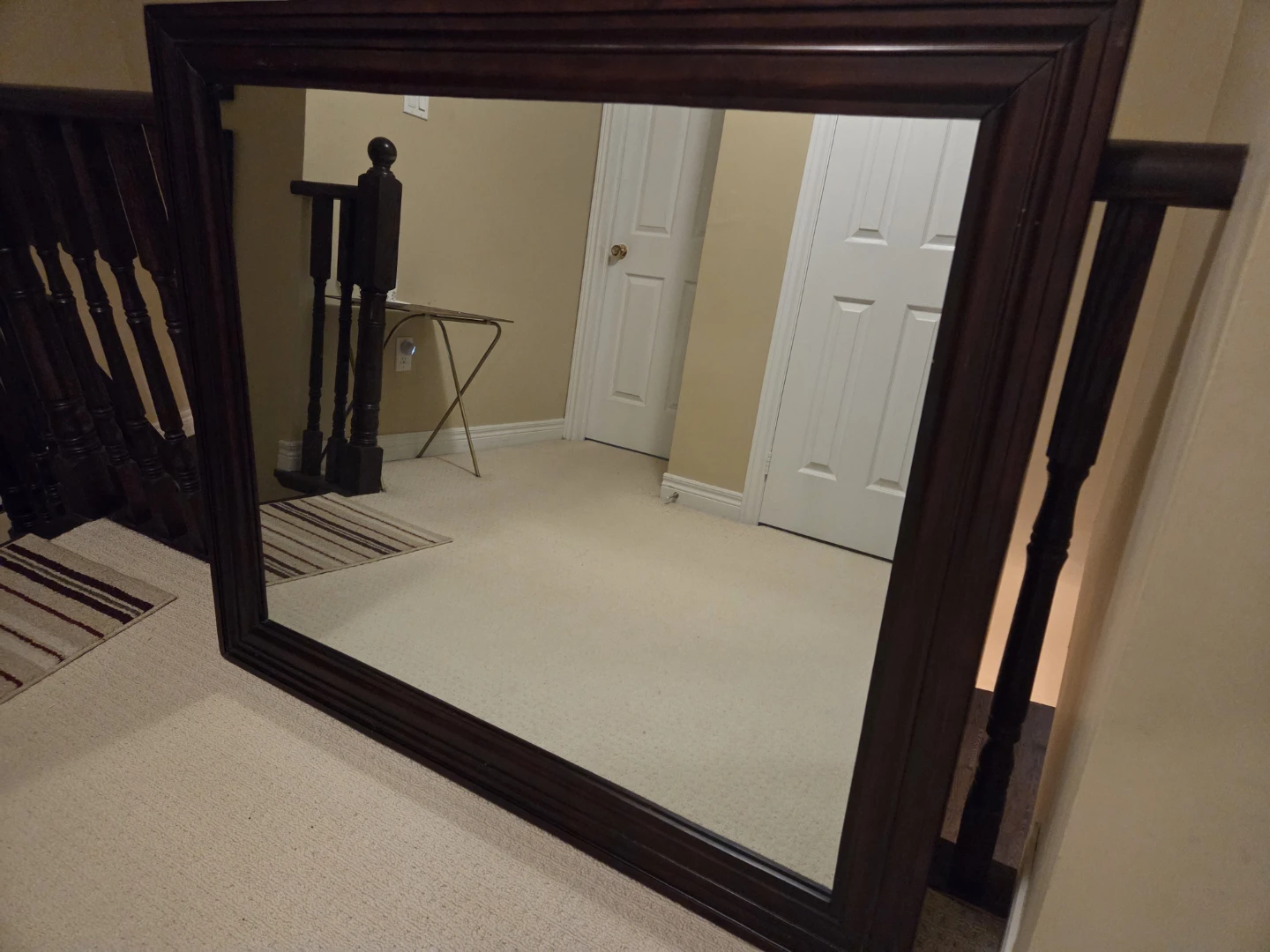 Large Wooden Wall Mirror 42" by 49" - photo 4