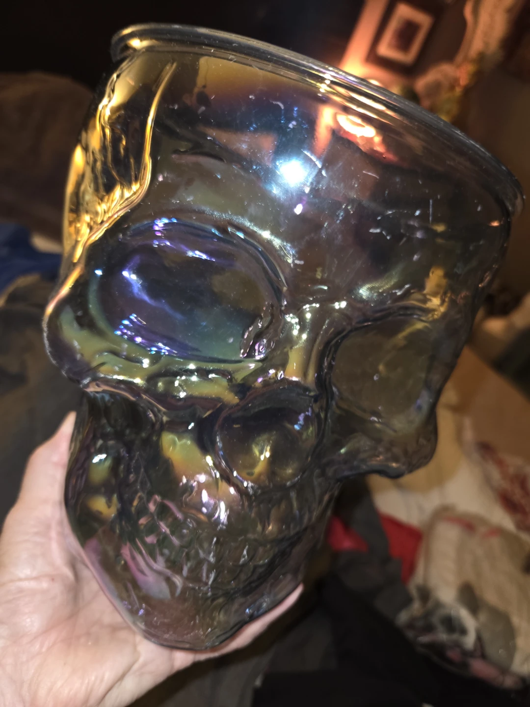 6 Skull head containers iridescent  platic - photo 2
