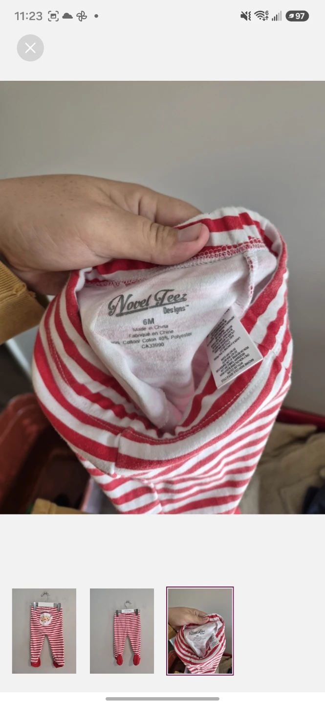 Novel Teez Santa Striped Footed Pants - photo 3