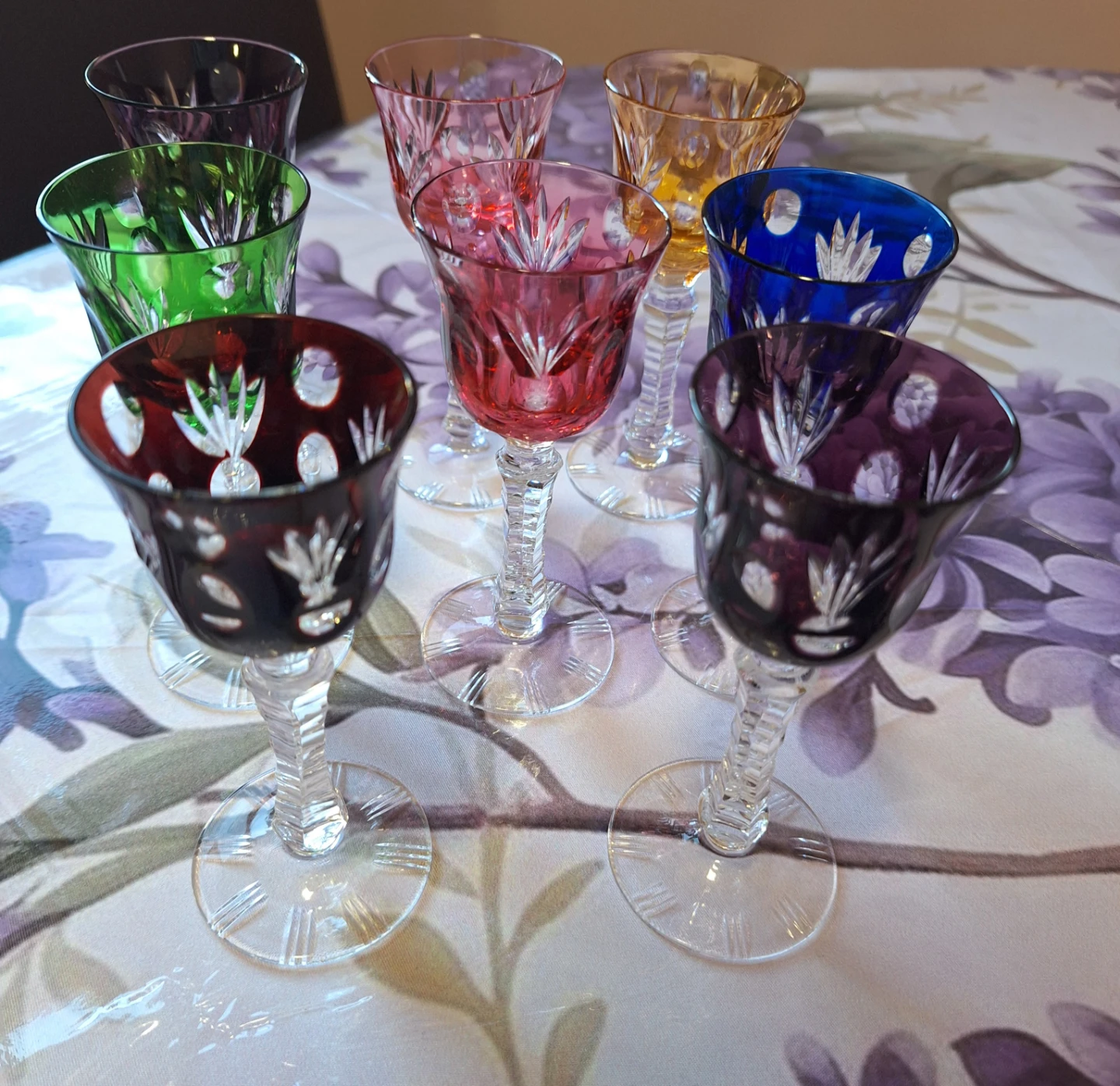 Set of 8 Multicolored Crystal Liqueur Glasses - photo 5