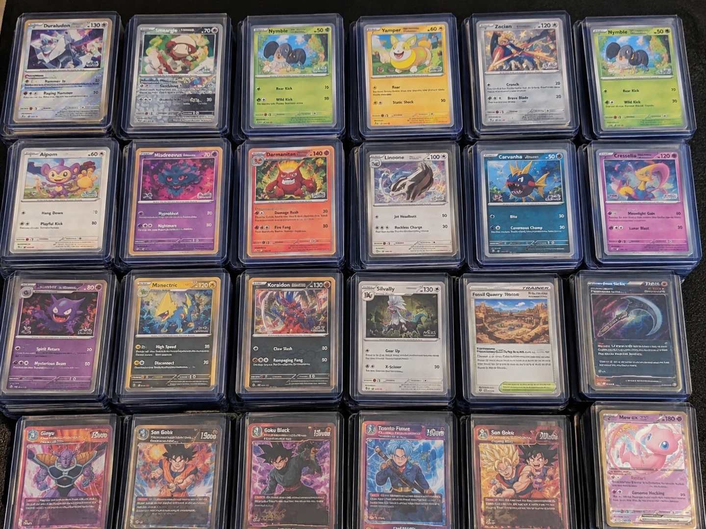 Assorted Pokemon and Dragon Ball Collectible Cards