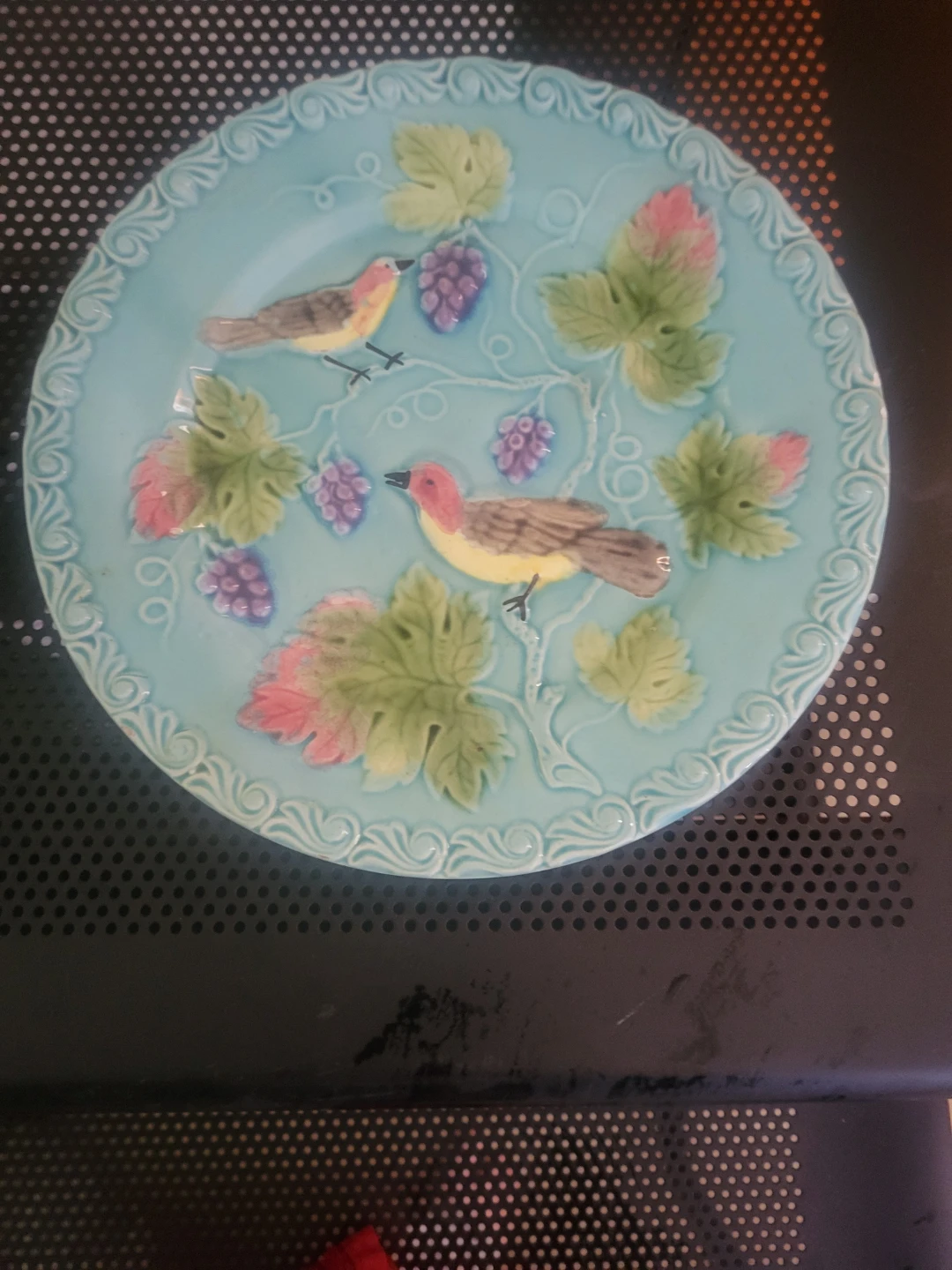 Vintage Majolica Style Decorative Plate