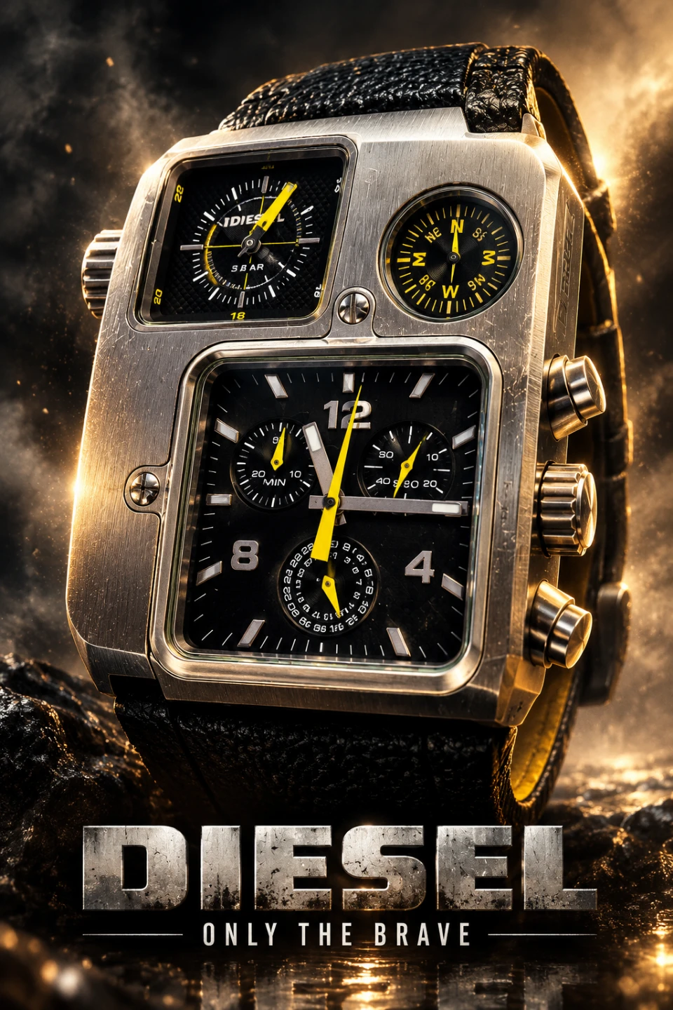 Diesel DZ-1320 Men's Watch Multi-Dial Compass – Used Like New