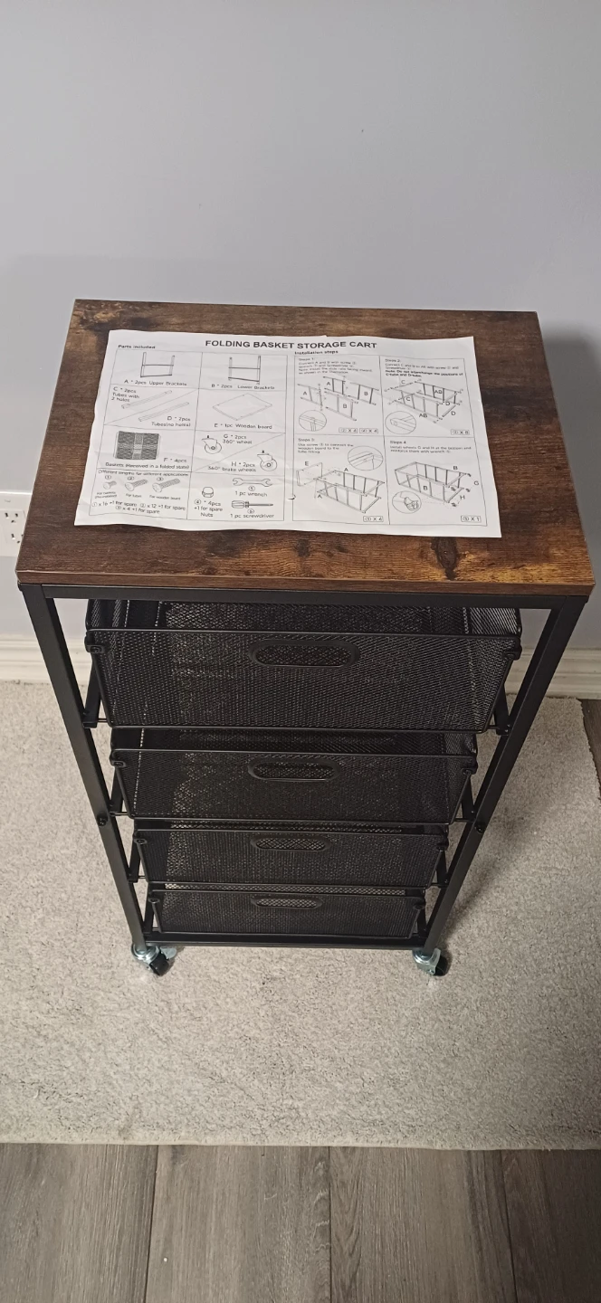 Goovilla 4-Tier Metal Rolling Storage Cart - photo 5
