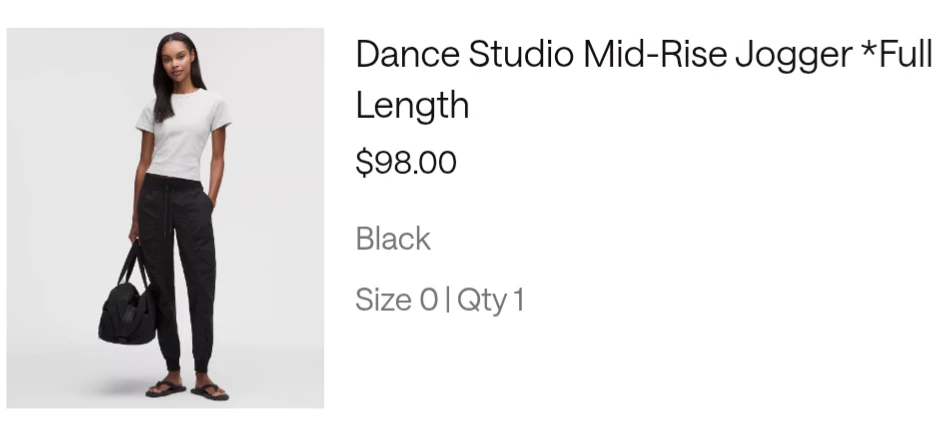 Lululemon Dance Studio Mid-Rise Jogger Black Size 0 - photo 2