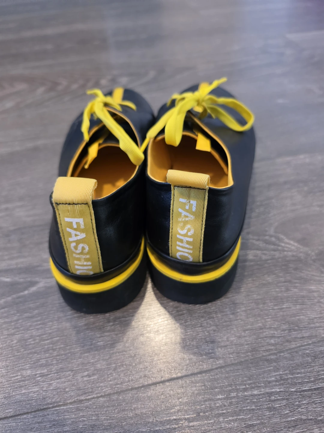 Black and Yellow Fashion Lace-up Shoes Size 40 - photo 2