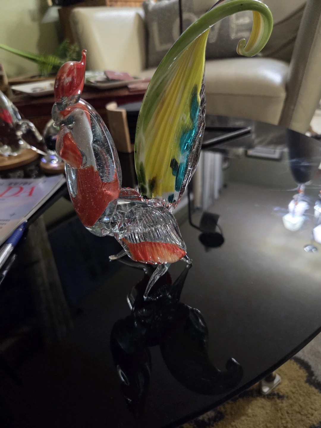 Murano Style Art Glass Rooster Figurine - photo 2