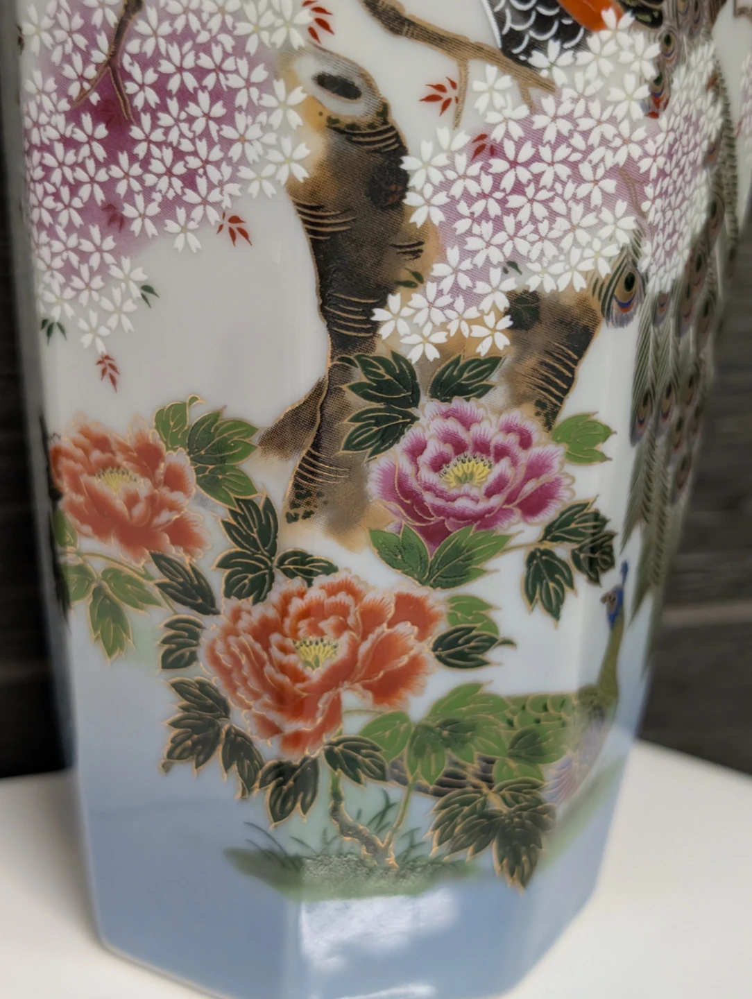 Vintage 1960's Meiho Japan Porcelain Hand Painted Vase - photo 4