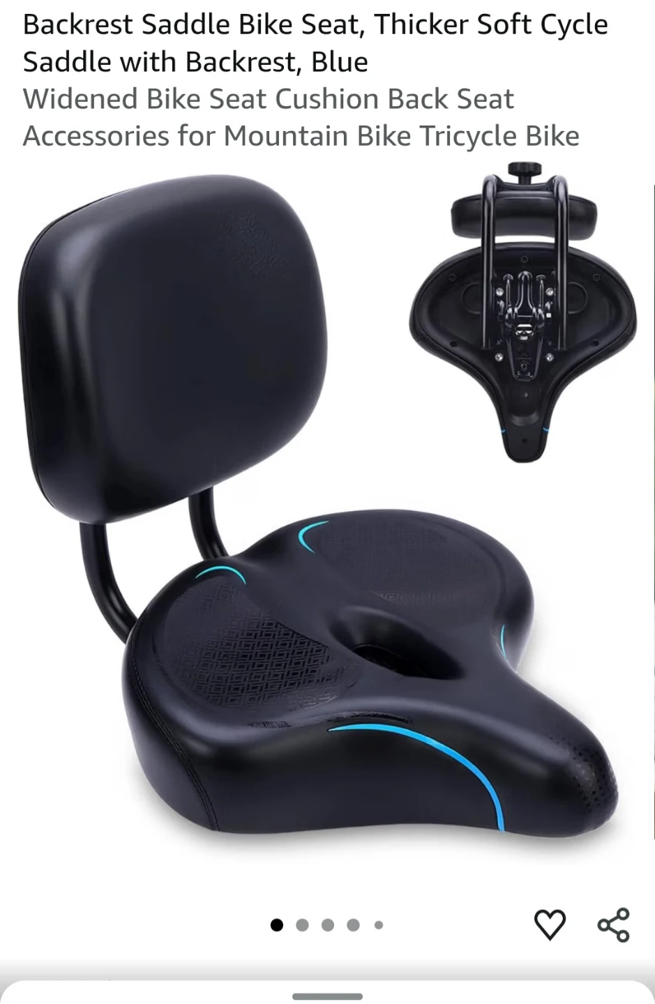 ZEMBSOYA Backrest Saddle Bike Seat - photo 5