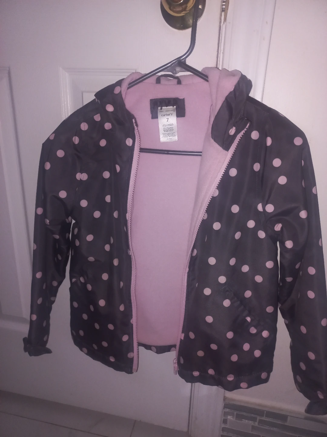 Carter's girls' polka dot fleece-lined jacket, size 7