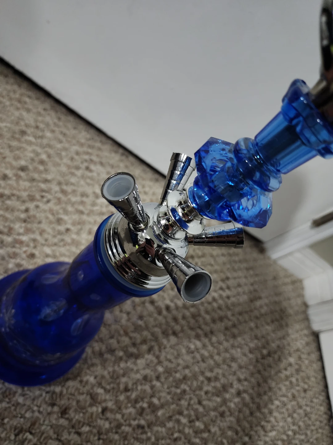 Blue Glass Hookah Set and Extras Never Used - photo 3