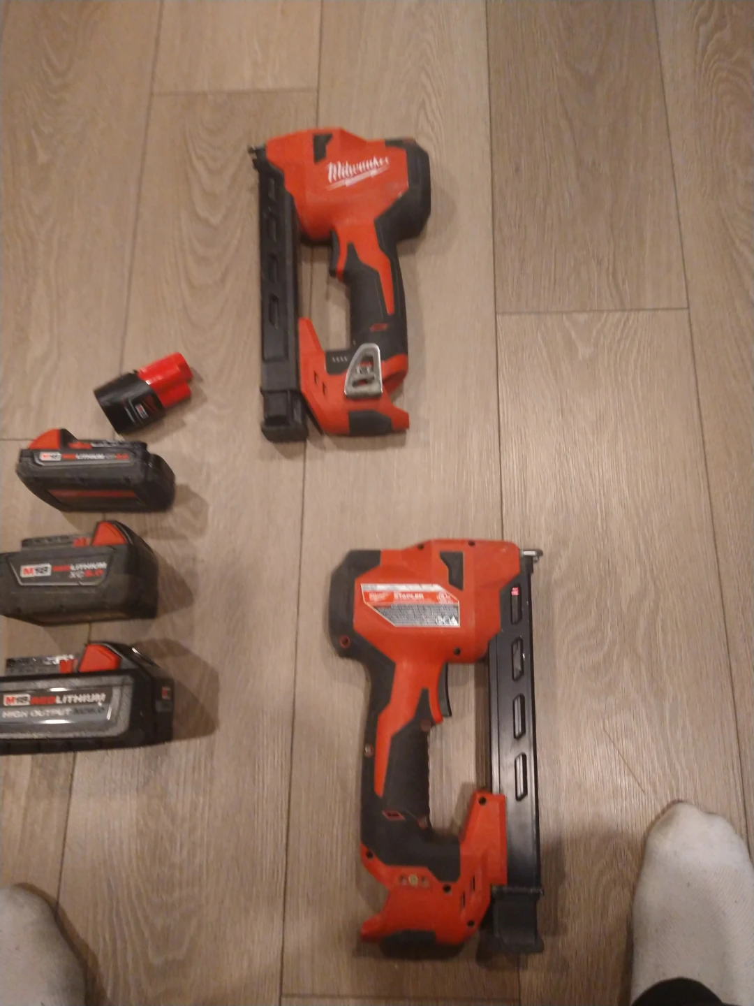 Milwaukee M12 Cable Stapler with Multiple Batteries