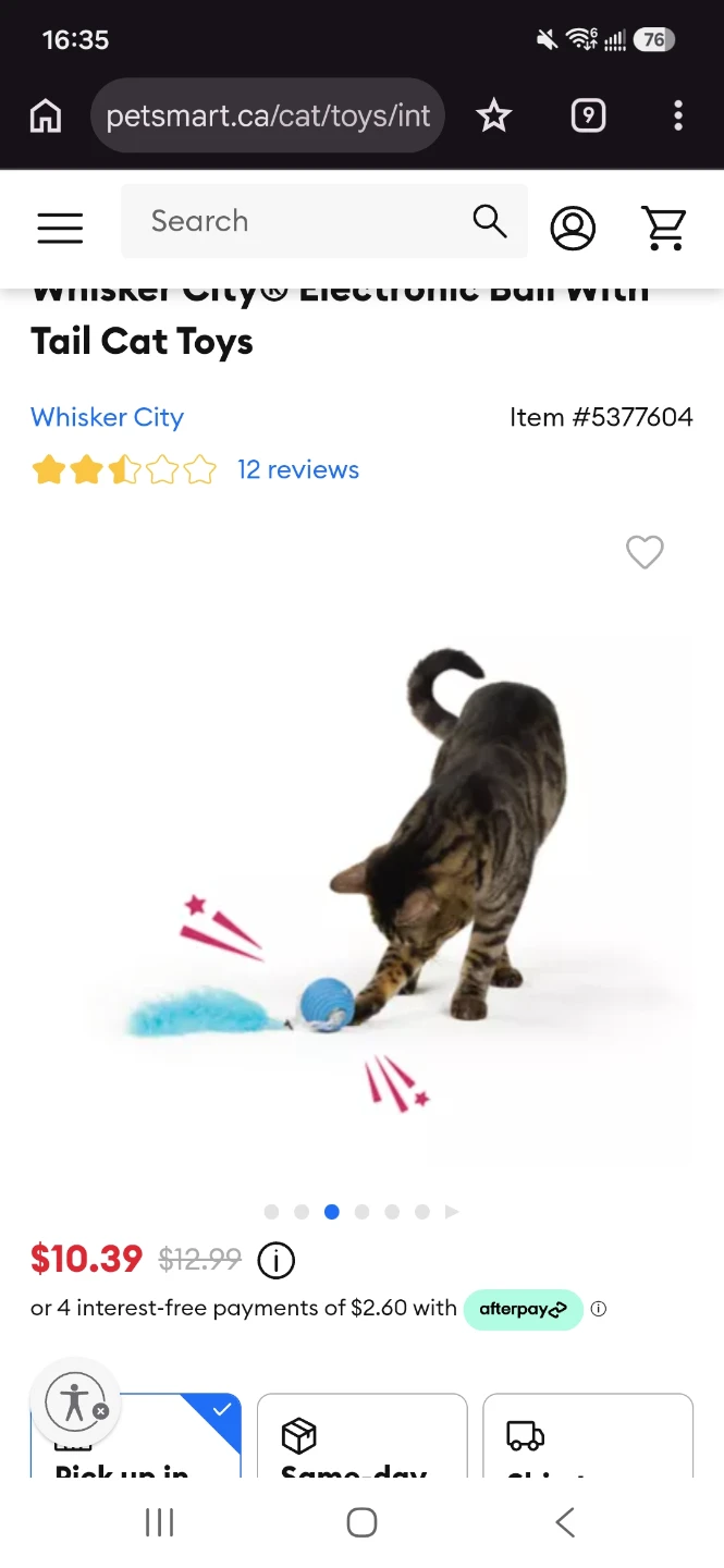 Whisker City Electronic Ball With Tail Cat Toy - photo 2