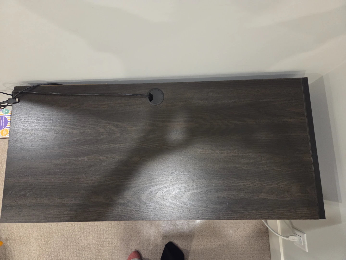 Dark wood computer desk with storage and chair - photo 4