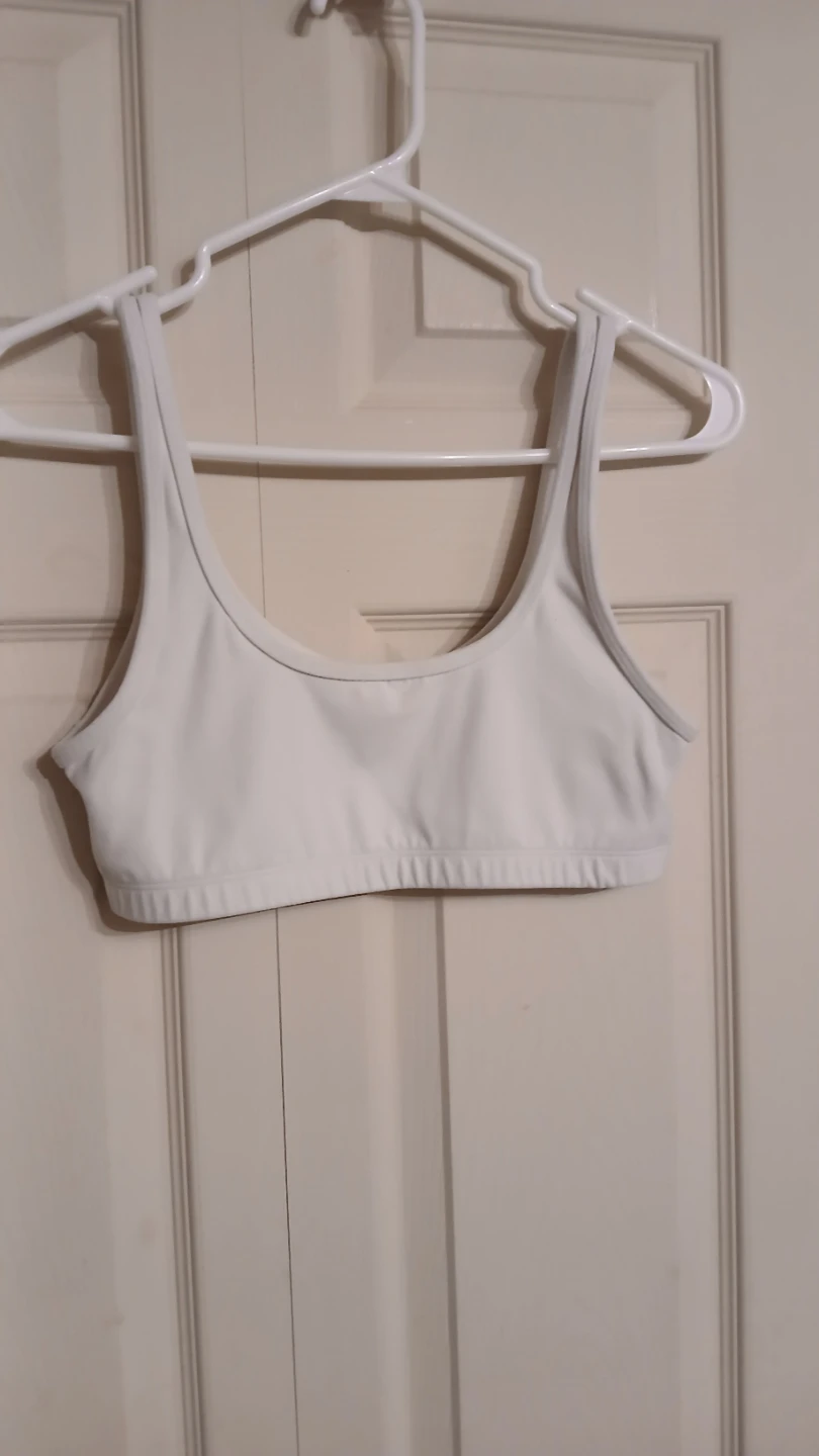 TNAction white mini sports bra top, size medium (M)