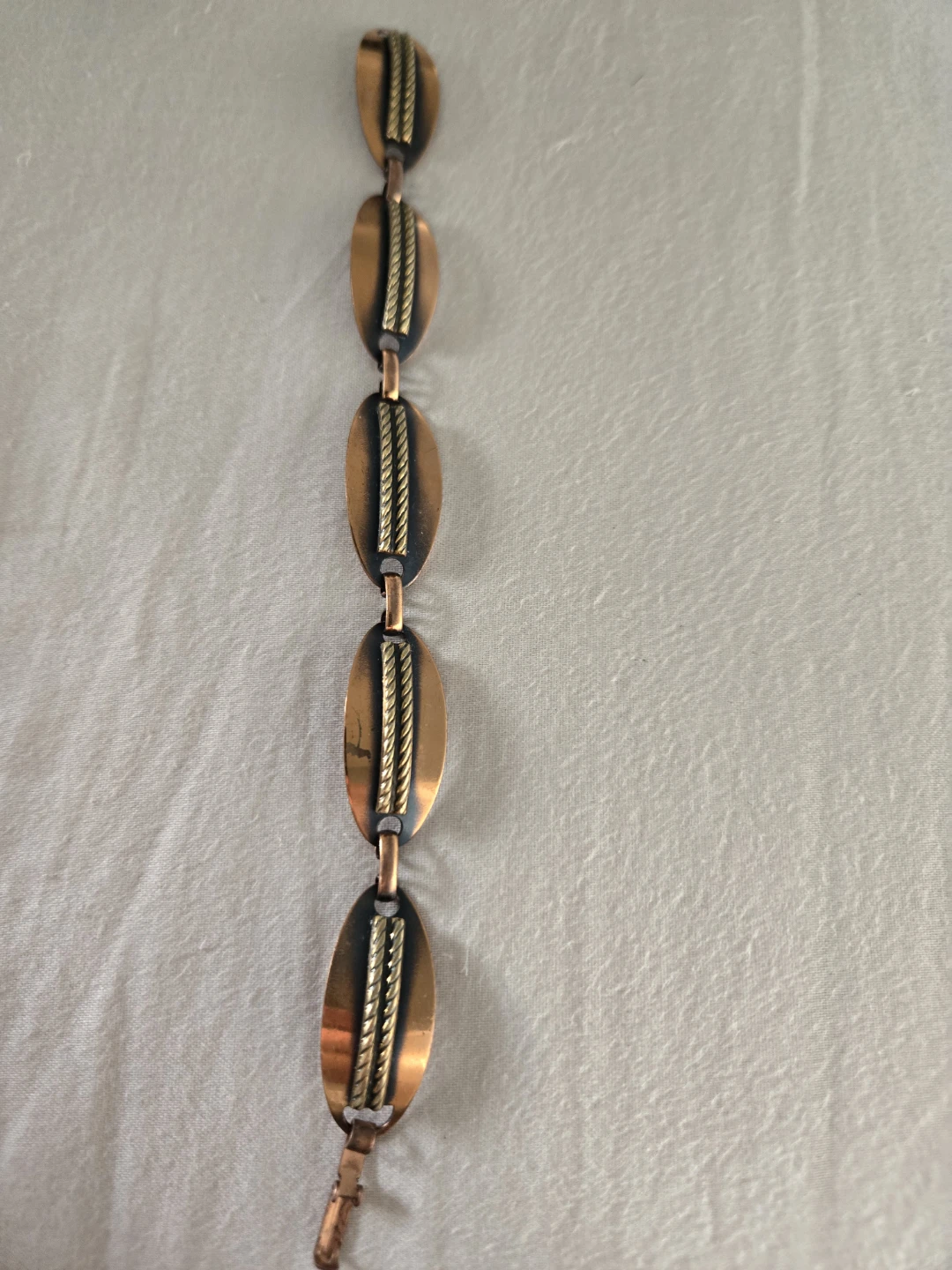 Vintage copper chain bracelet 7.5"